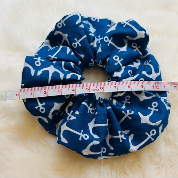 FREE Handmade Scrunchie Blue Anchor Nautical Scrunchie - Picture 2 of 2